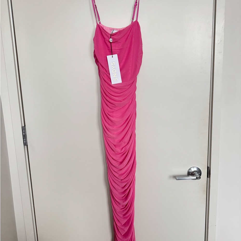 SNDYS Pink Gathered Maxi Dress